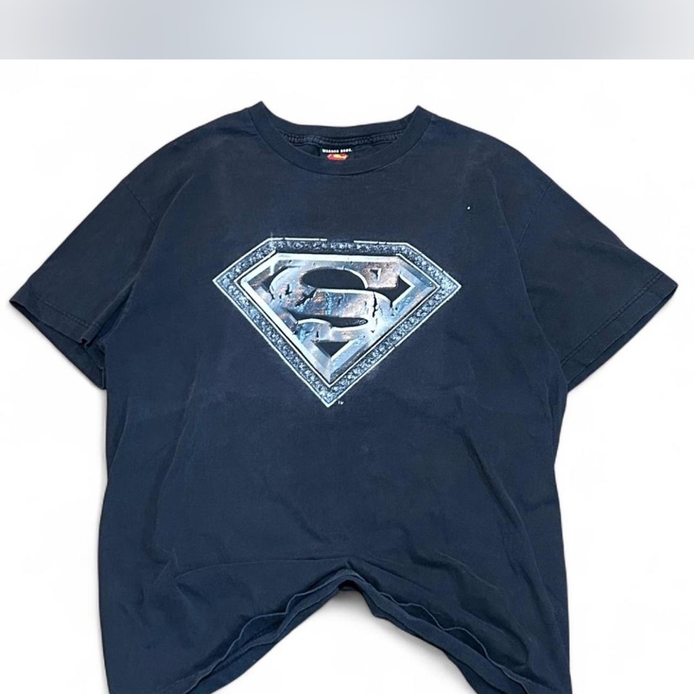 Warner Bros. Black Tee with Superman Emblem